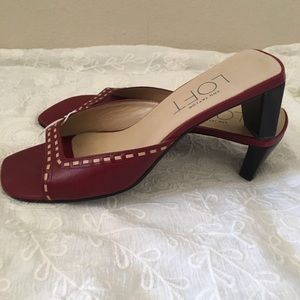 Loft red high heeled casual sandal